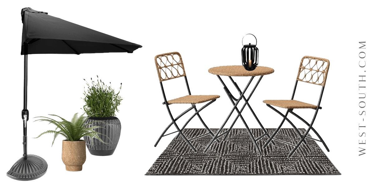 image of neutral balcony dining set up