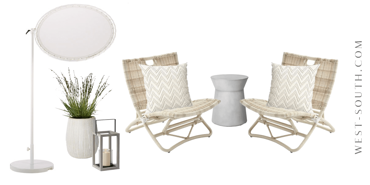 image of neutral balcony lounge set up