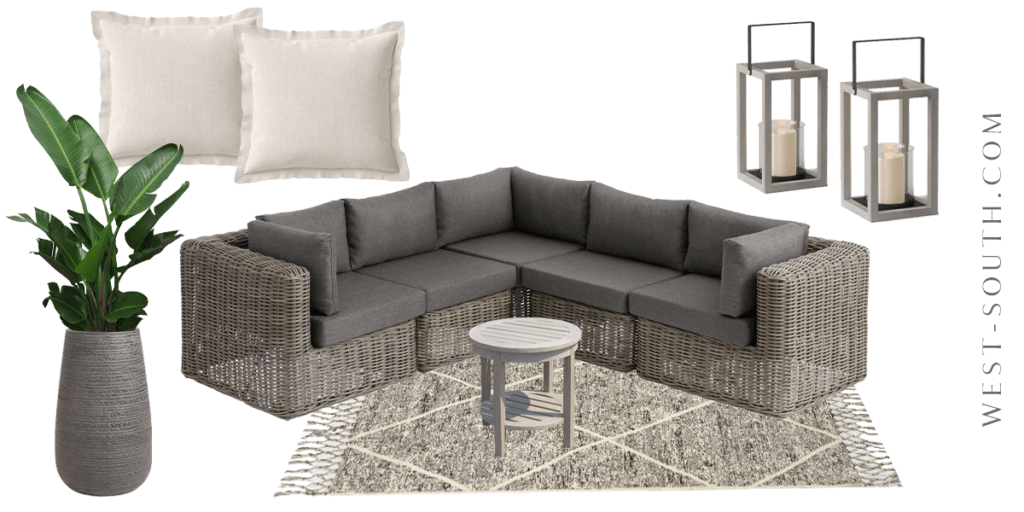 image of neutral patio lounge set up