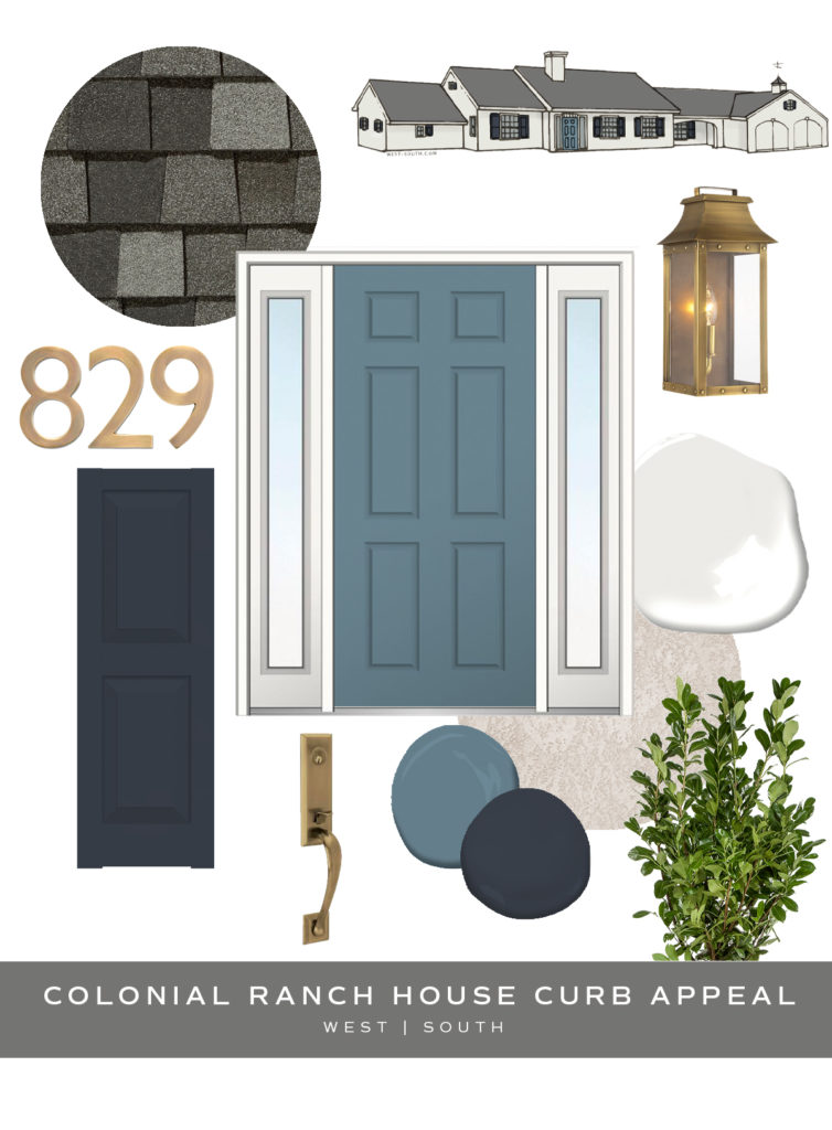 image showing curb appeal ideas for a colonial style ranch house