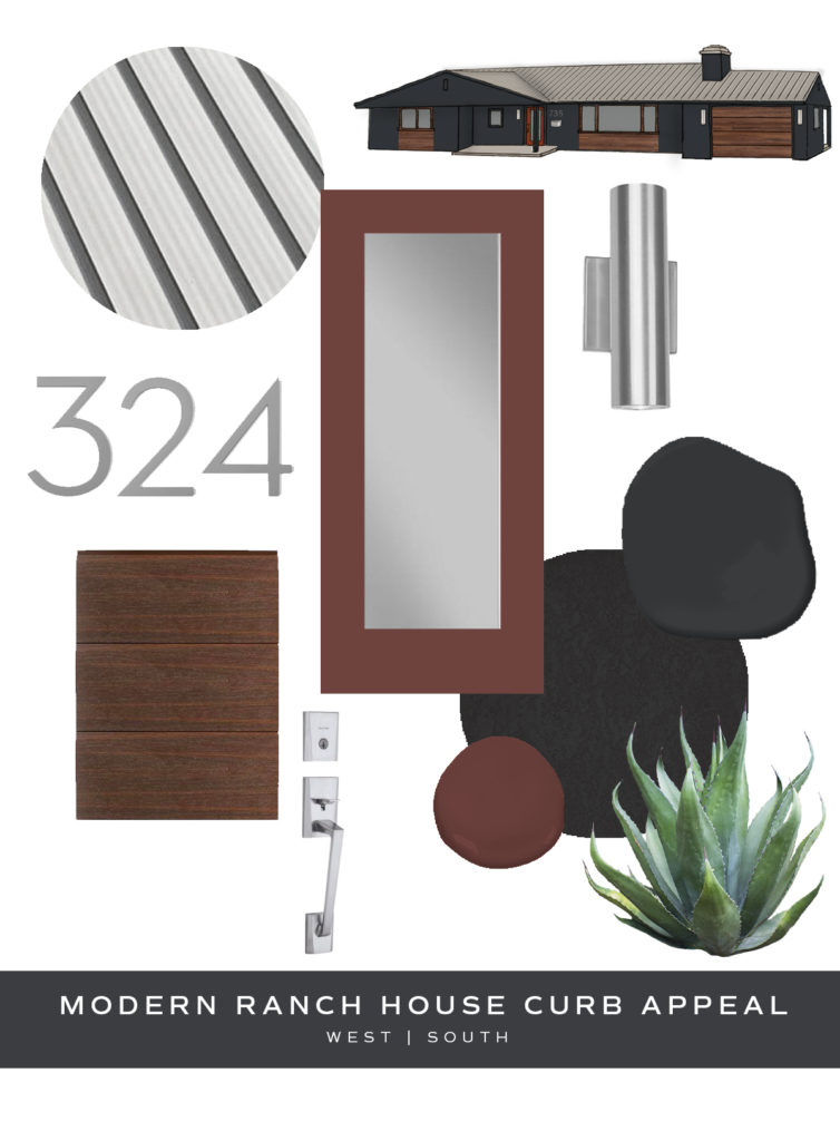 image showing curb appeal ideas for a modern style ranch house