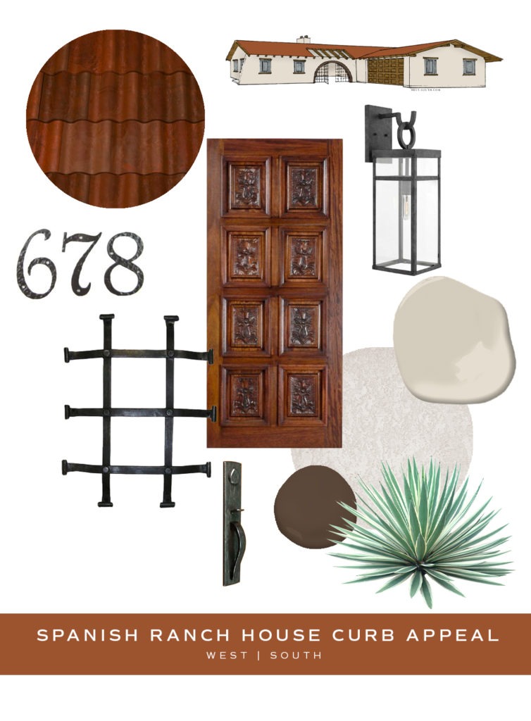 image showing curb appeal ideas for a spanish ranch house