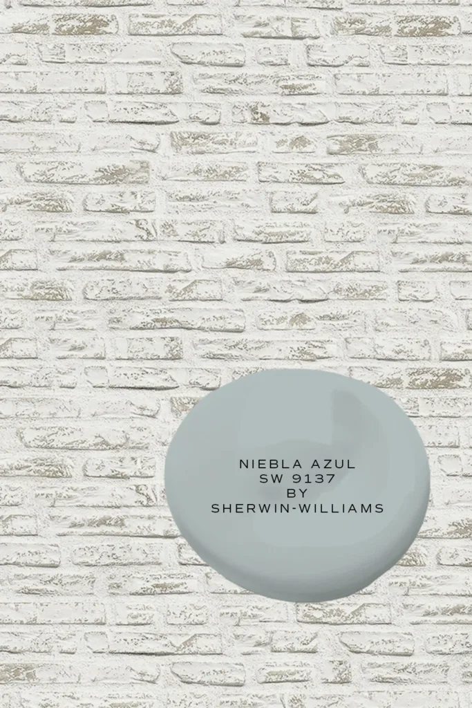 Avorio White Mineral Limewash Paint by Romabio with Niebla Azul SW 9137 by Sherwin-Williams