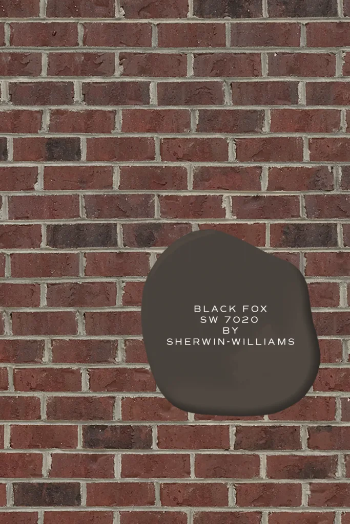 unpainted red maroon brick with Black Fox SW 7020 by Sherwin-Williams