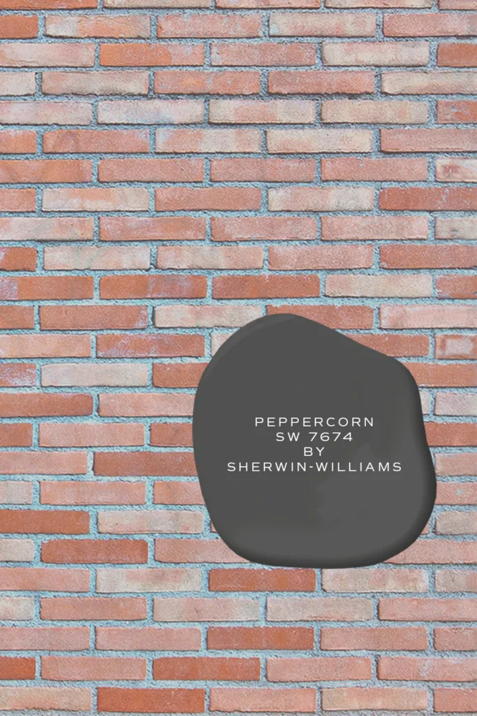 unpainted pink brick with Peppercorn SW 7674 by Sherwin-Williams