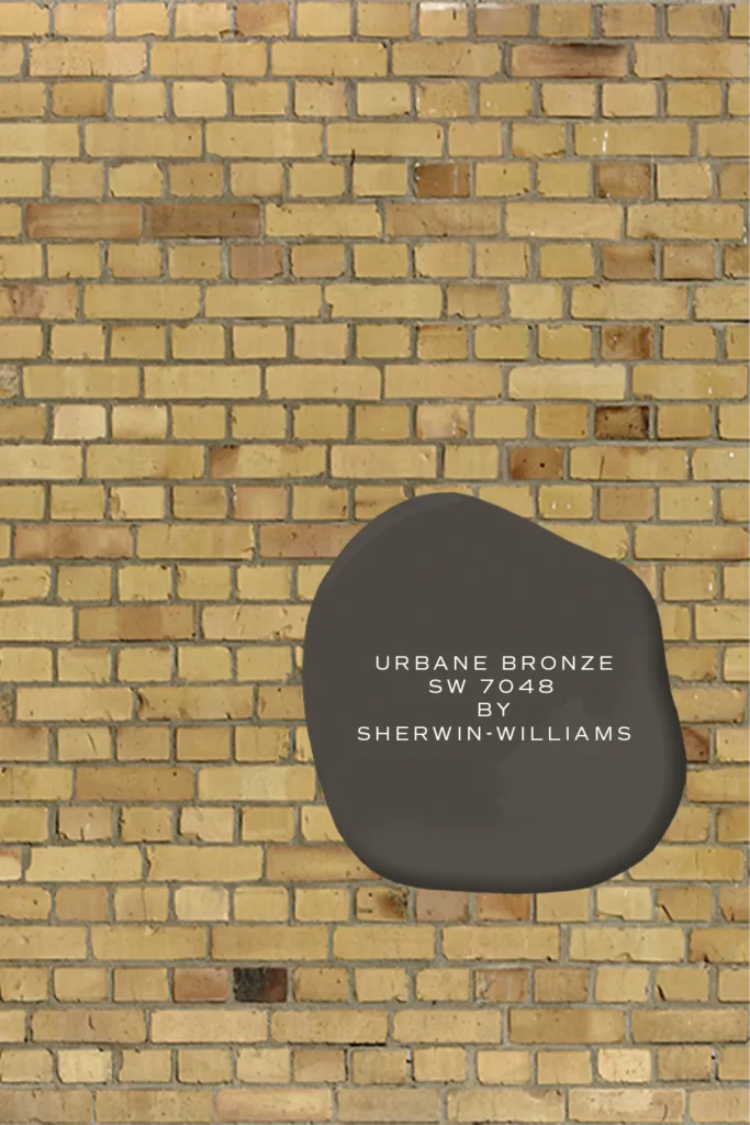 unpainted yellow brick with Urbane Bronze SW 7048 by Sherwin-Williams