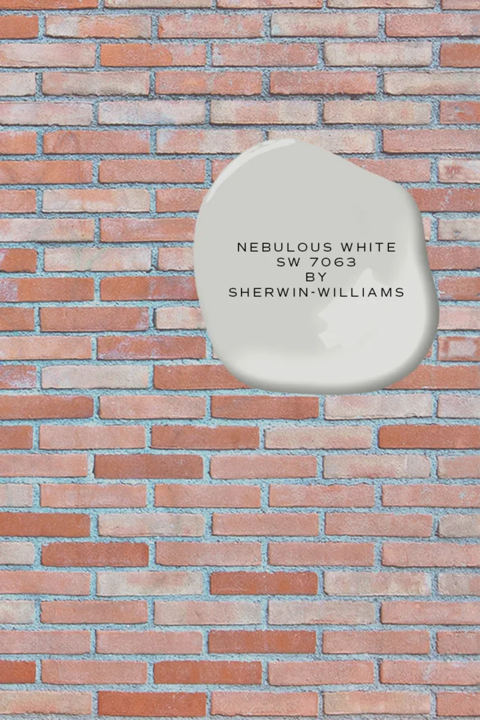 unpainted pink brick with Nebulous White SW 7063 by Sherwin-Williams