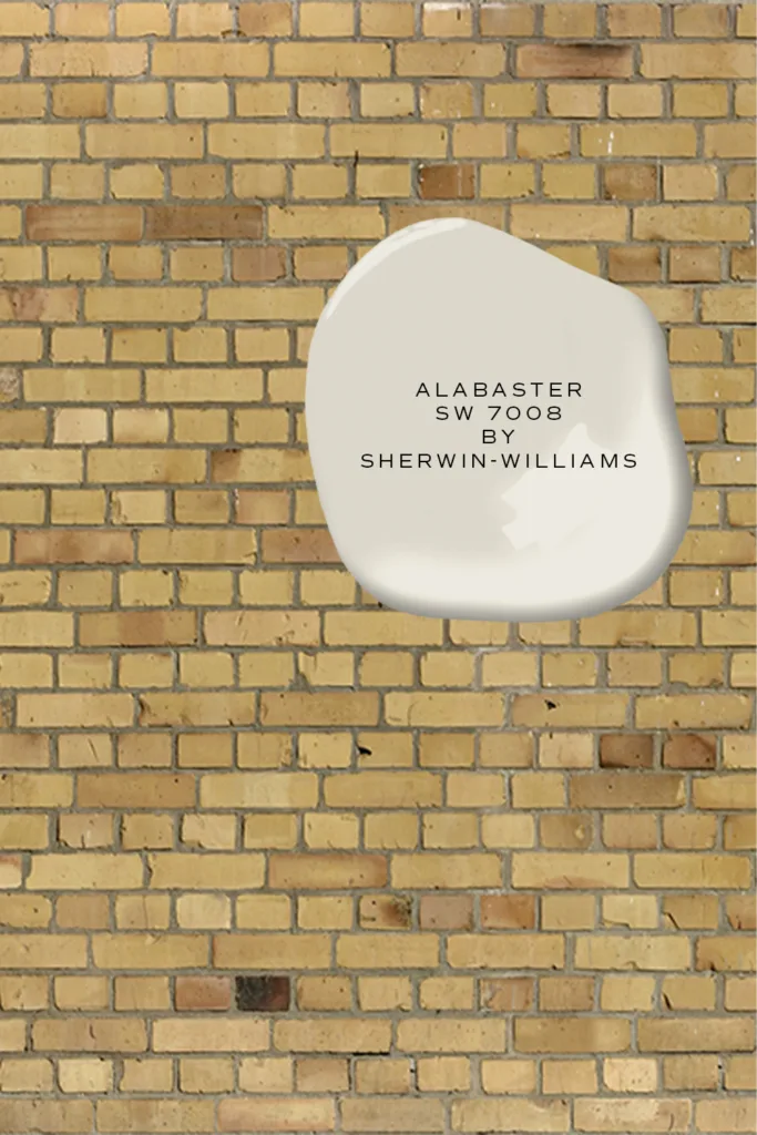 unpainted yellow brick with Alabaster SE 7008 by Sherwin-Williams