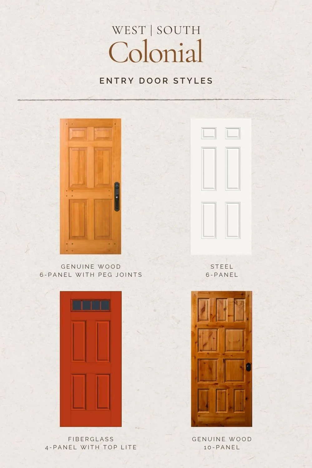 4 options for colonial front entry doors