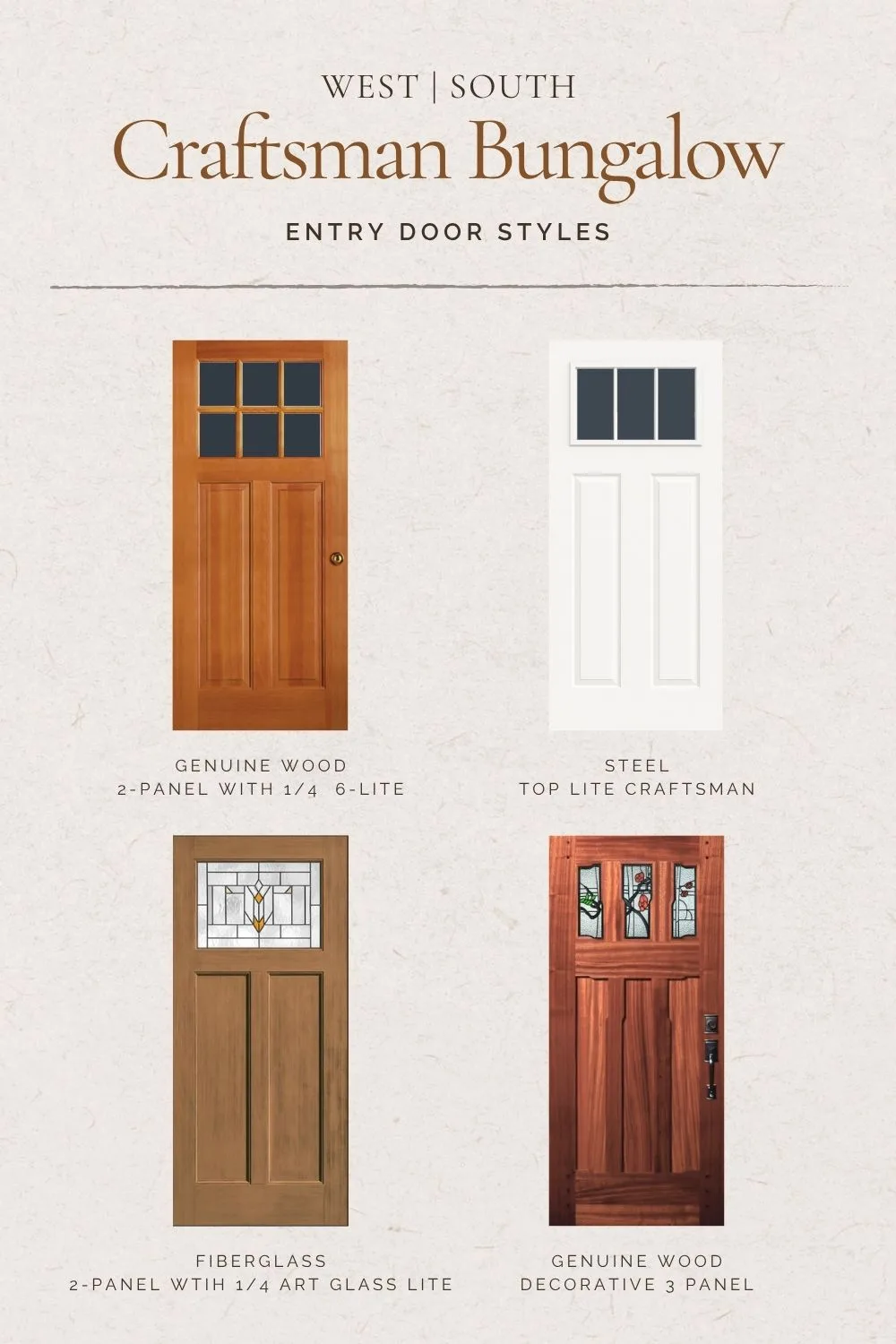 4 options for craftsman bungalow front entry doors