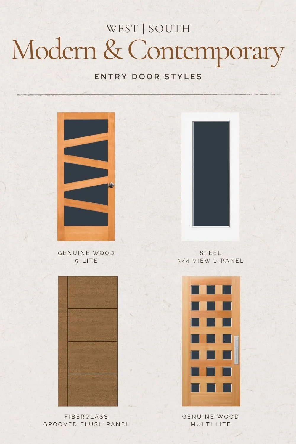 4 options for modern and contemporary front entry doors