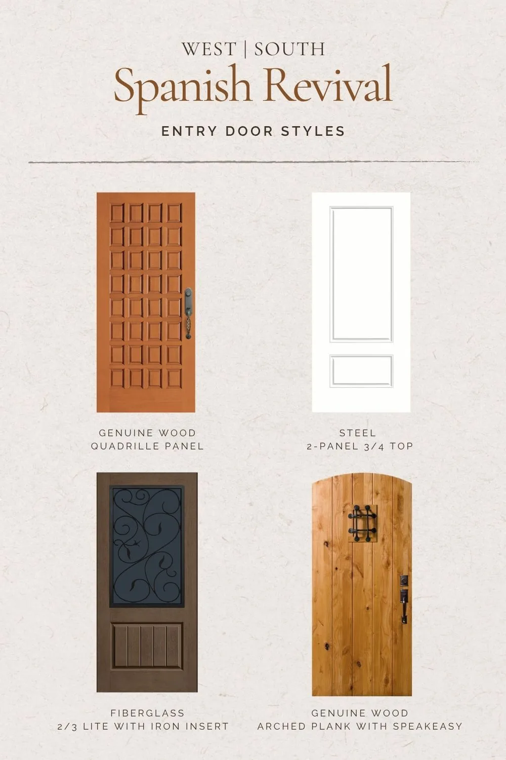 4 options for spanish revival front entry doors